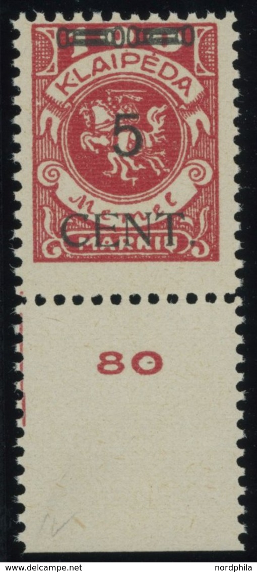 FREIE STADT DANZIG 180IV **, 1923, 5 Mio. Auf 50000 M. Flugpost, Type IV, Postfrisch, Pracht - Memel (Klaipeda) 1923