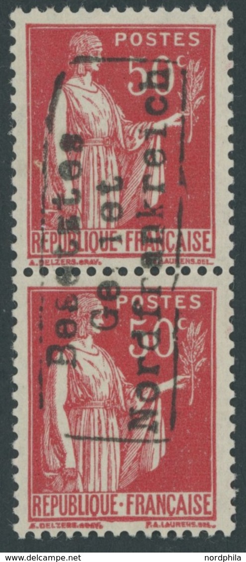 DÜNKIRCHEN 2I/II **, 1940, 50 C. Rot Im Senkrechten Paar (Urmarke Type II), Postfrisch, Pracht, Gepr. Krischke Und Fotoa - Occupation 1938-45