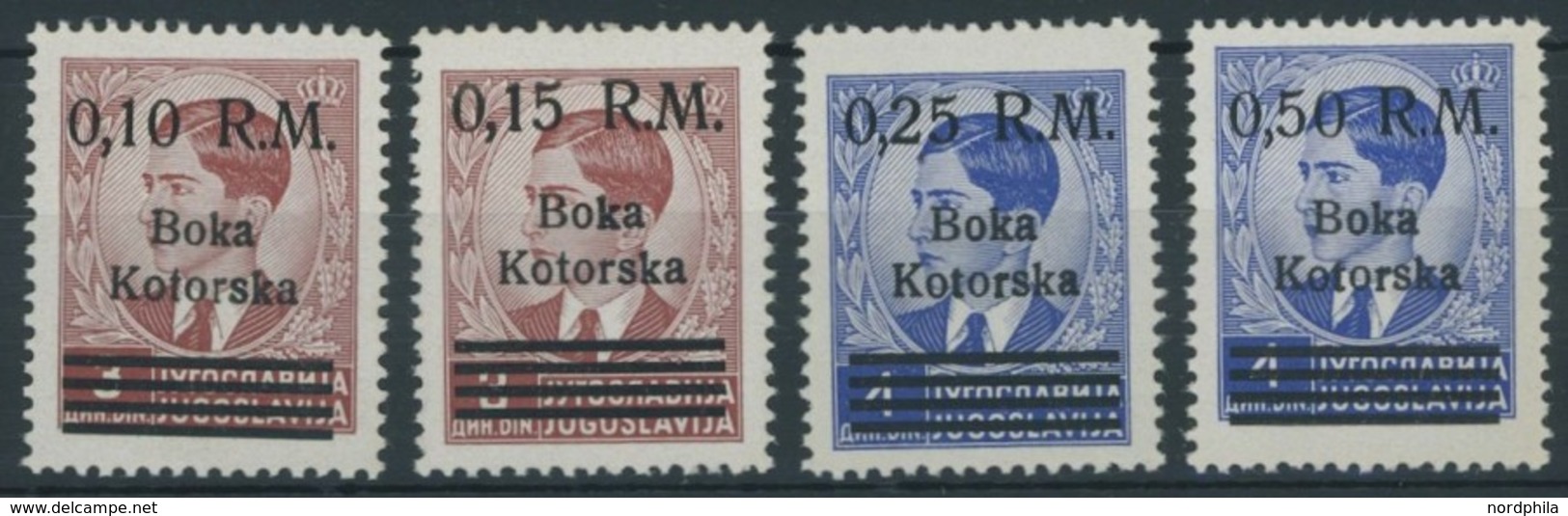 KOTOR 7-10 **, 1944, Boka Kotorska, Postfrischer Prachtsatz, Kurzbefund Kleymann, Mi. 240.- - Occupation 1938-45