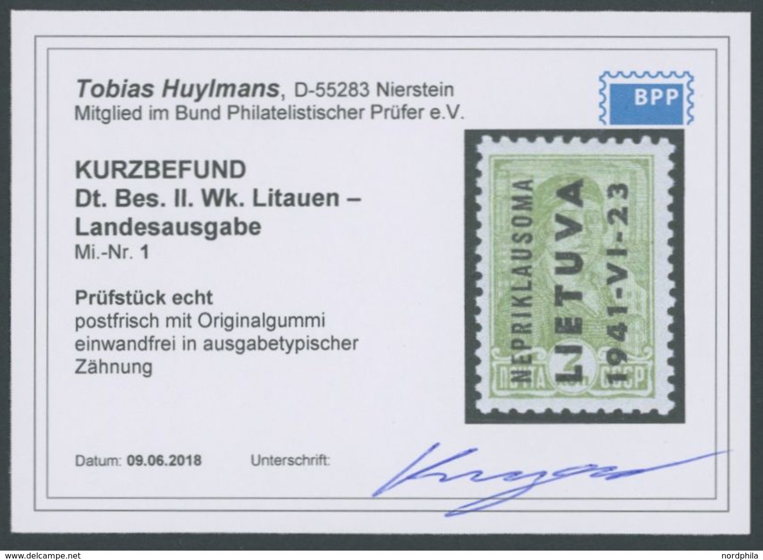 ALEDSCHEN 1-9 **, 1941, Werktätige, Postfrischer Prachtsatz, 2 K. Kurzbefund Huylmans, Mi. 220.- - Occupation 1938-45
