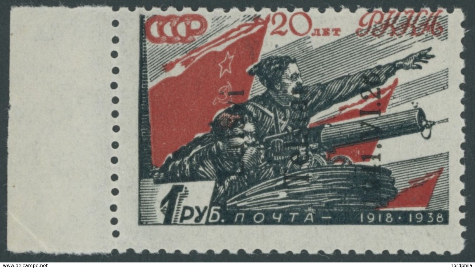 TELSCHEN 10II **, 1941, 80 K. Rote Armee, Type II, Postfrisch, Pracht, Gepr. Krischke Und Fotobefund Huylmans, Mi. 250.- - Ocupación 1938 – 45