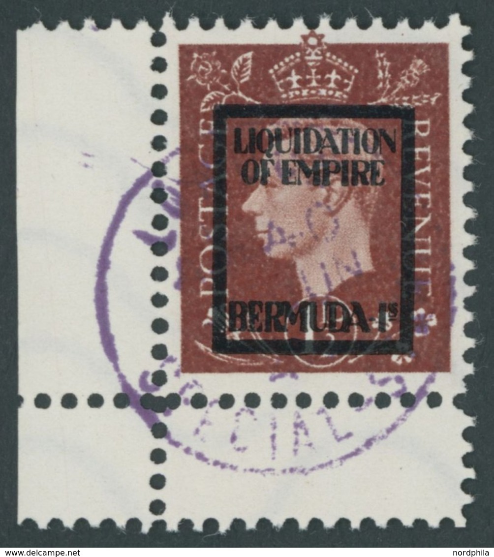 PROPAGANDAFÄLSCHUNGEN 11IVg O, 1944, 11/2 P. König Georg VI, Aufdruck Bermudas, Pracht, Mi. 140.- - Ocupación 1938 – 45