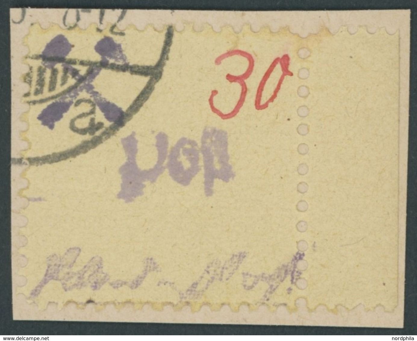 GROSSRÄSCHEN 10S BrfStk, 1946, 30 Pf. Gebührenmarke Aus Streifen Mit Rechtem Seitenrand, Stempeldatum Nicht Lesbar, Prac - Private & Local Mails