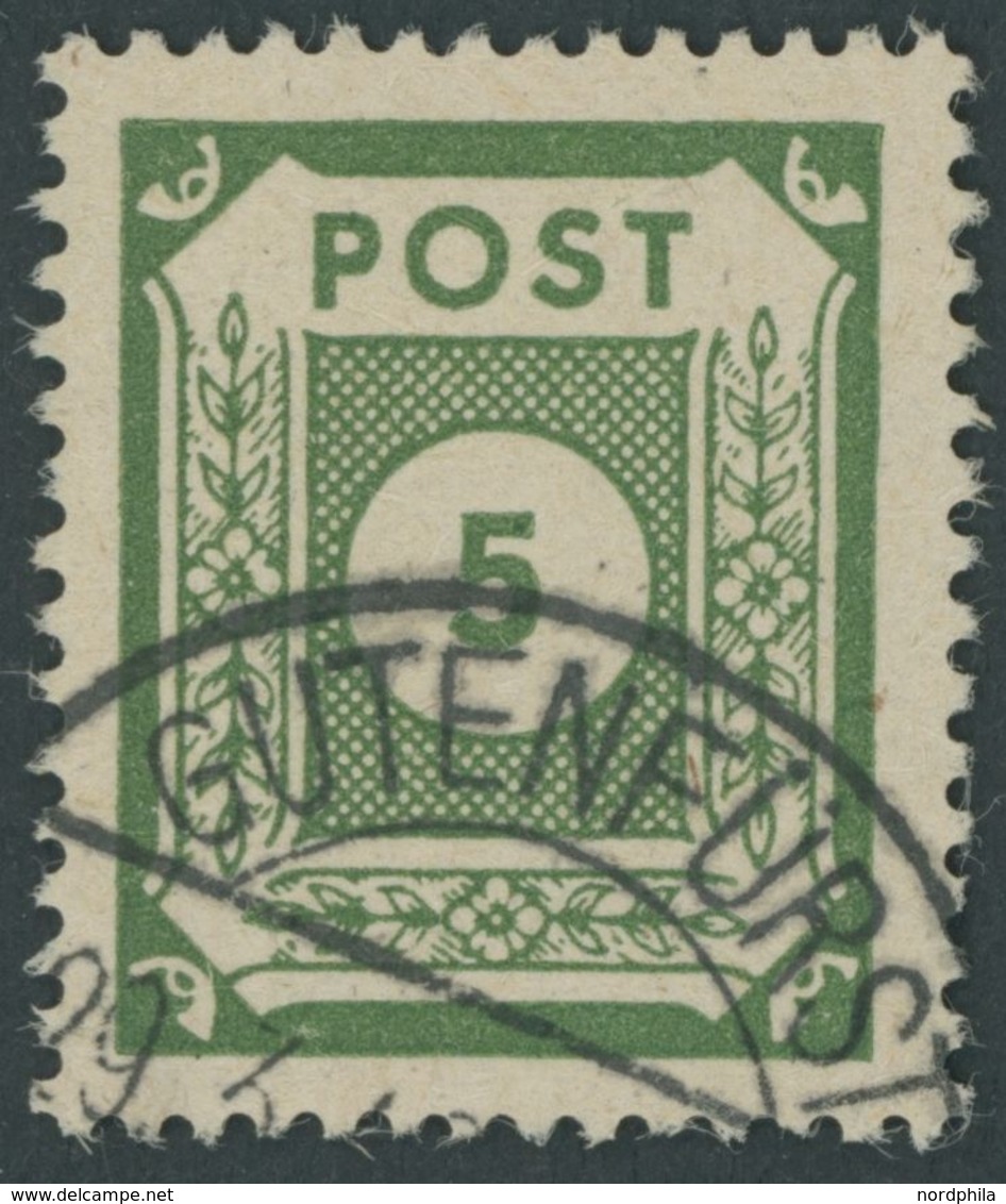 OST-SACHSEN 57b O, 1945, 5 Pf. Schwärzlicholivgrün, Pracht, Gepr. Ströh, Mi. 220.- - Other & Unclassified