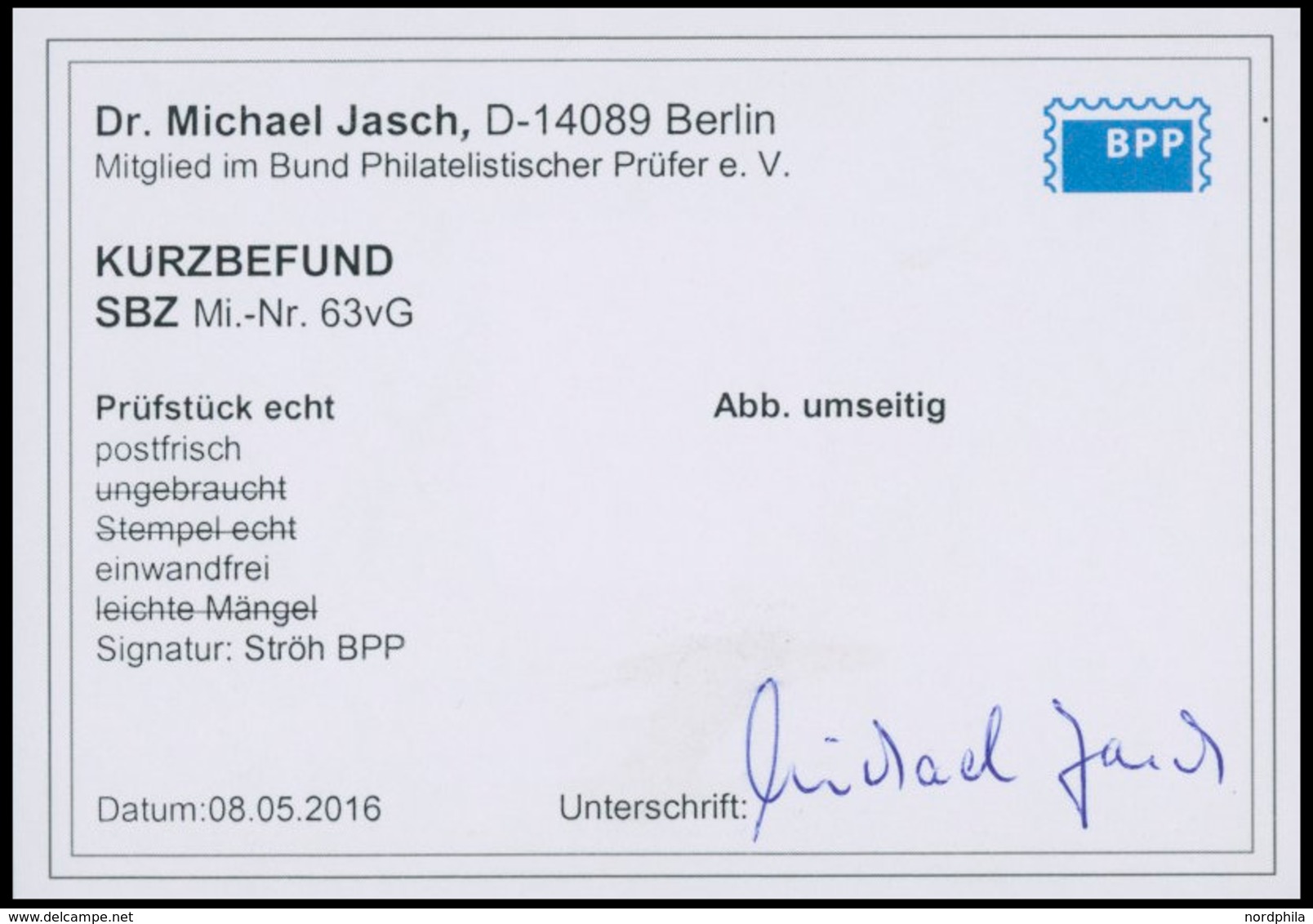 OST-SACHSEN 63vG **, 1946, 12 Pf. Dunkelrosarot, Druck Auf Der Gummiseite, Postfrisch, Pracht, Kurzbefund Dr. Jasch, Mi. - Other & Unclassified