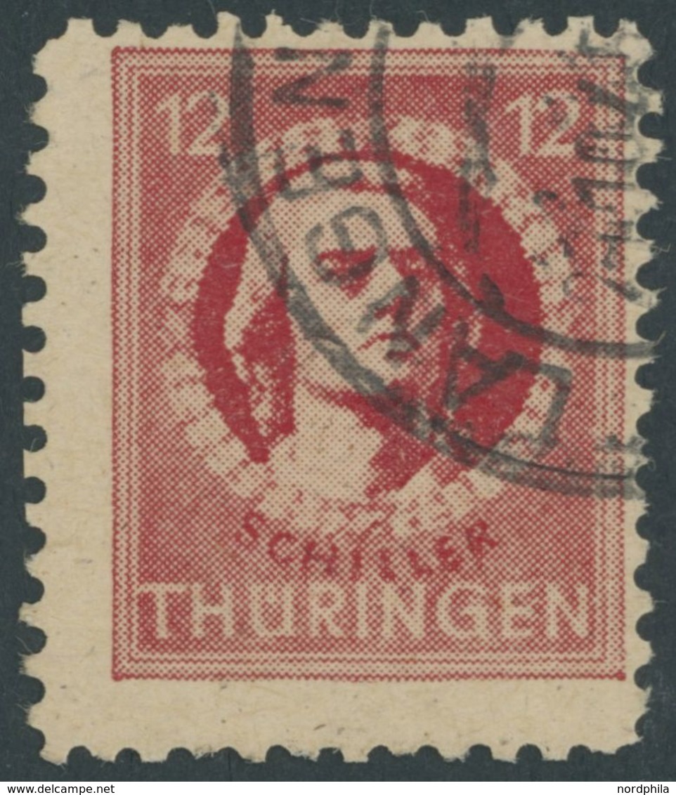 THÜRINGEN 97AXav O, 1945, 12 Pf. Karminrot, Vollgummierung, Gefasertes Papier, Pracht, RR!, Fotoattest Schulz, Mi. 1000. - Otros & Sin Clasificación