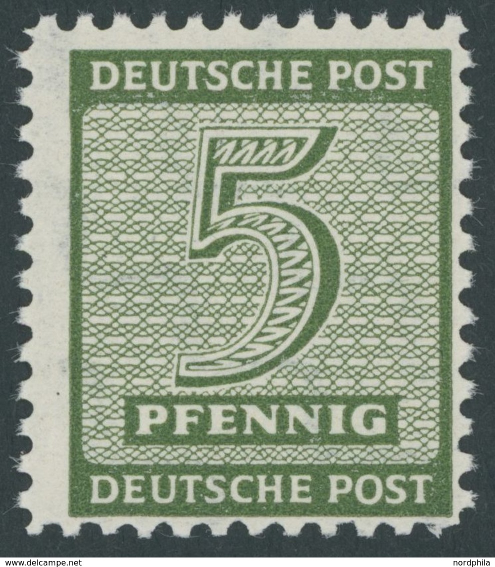 WEST-SACHSEN 116AY **, 1945, 5 Pf. Mügeln, Gezähnt L 111/2, Wz. 1Y, Postfrisch, Pracht, Gepr. Ströh, Mi. 350.- - Other & Unclassified