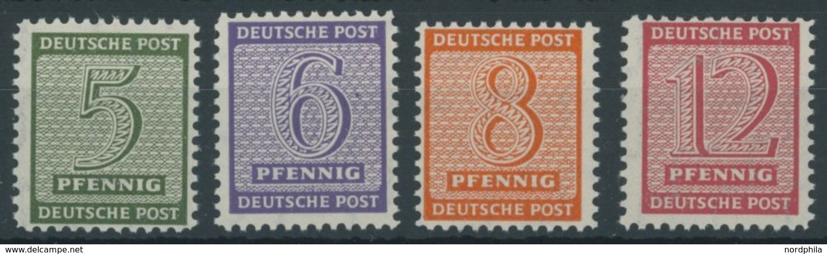 WEST-SACHSEN 116-19BX **, 1945, Roßwein, Gezähnt L 111/4-111/2, Wz. 1X, Postfrischer Prachtsatz, Gepr. Ströh/Dr. Jasch,  - Other & Unclassified