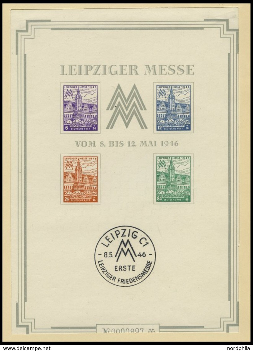 WEST-SACHSEN Bl. 5SX (*), 1946, Großblock Leipziger Messe, Wz. 1X, Type I, Mit Schutzhülle, Pracht, Mi. (500.-) - Other & Unclassified