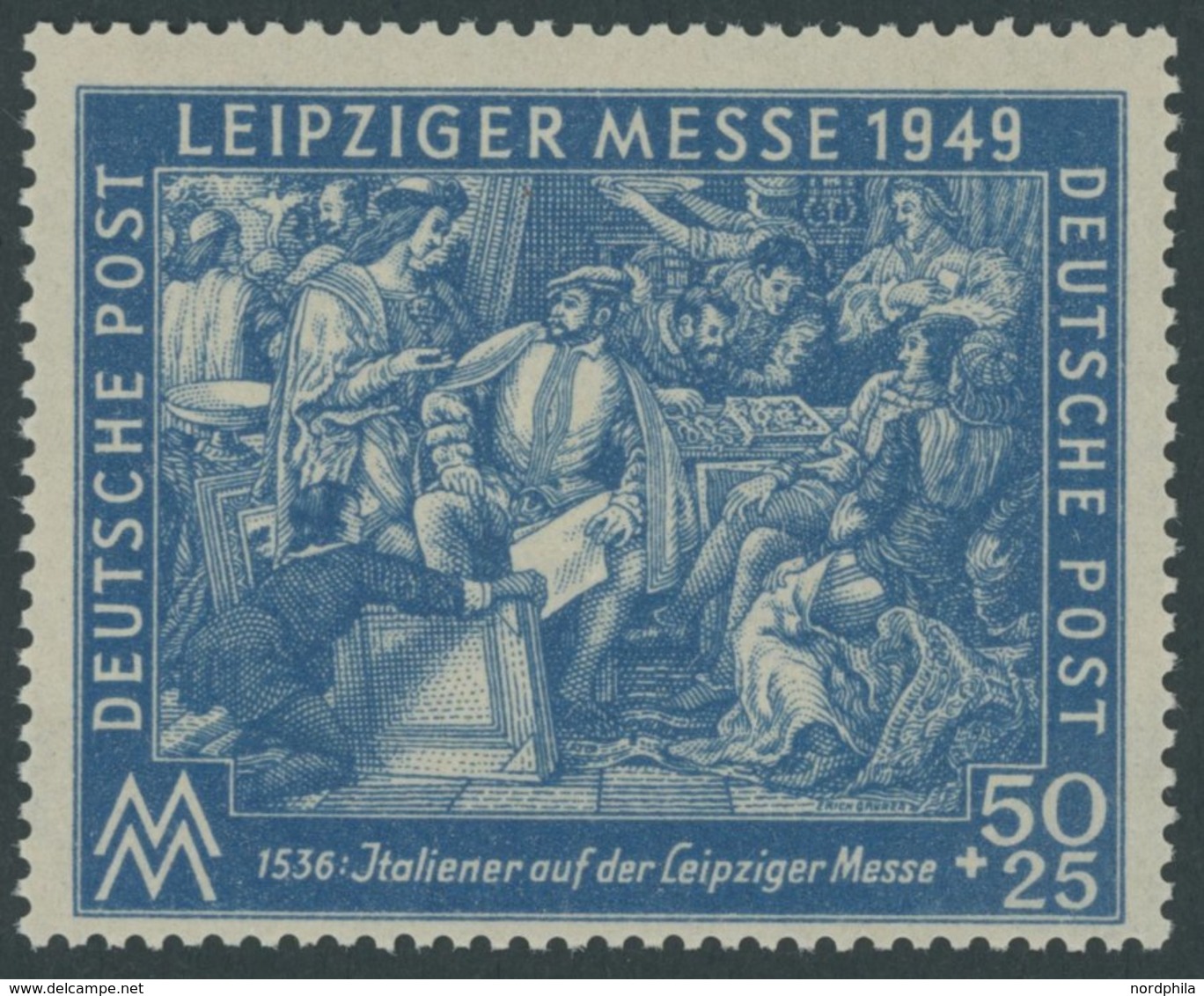 ALLGEMEINE-AUSGABEN 231b **, 1949, 50 Pf. Dunkelkobalt Leipziger Messe, Postfrisch, Pracht, Gepr. Paul, Mi. 200.- - Otros & Sin Clasificación