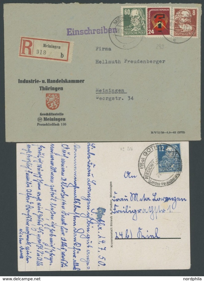 SAMMLUNGEN, LOTS Aus 212-27 BRIEF, 1948/50, 36 Fast Nur Verschiedene Belege Persönlichkeiten, Einige Bessere, Meist Prac - Other & Unclassified