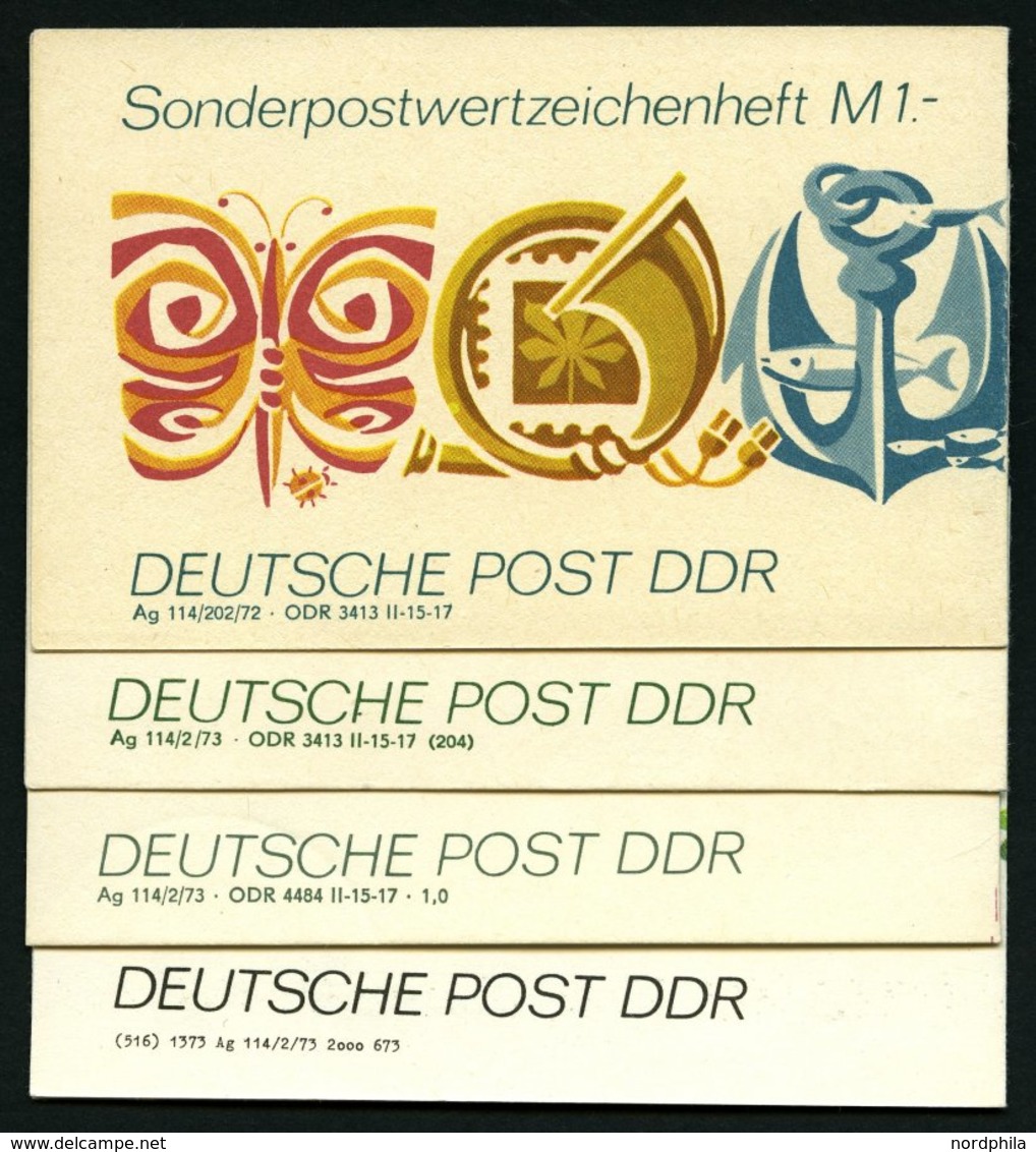 ZUSAMMENDRUCKE SMHD 3a,b,d,e **, 1972, 4 Verschiedene Markenheftchen Freizeit, Pracht, Mi. 65.- - Se-Tenant
