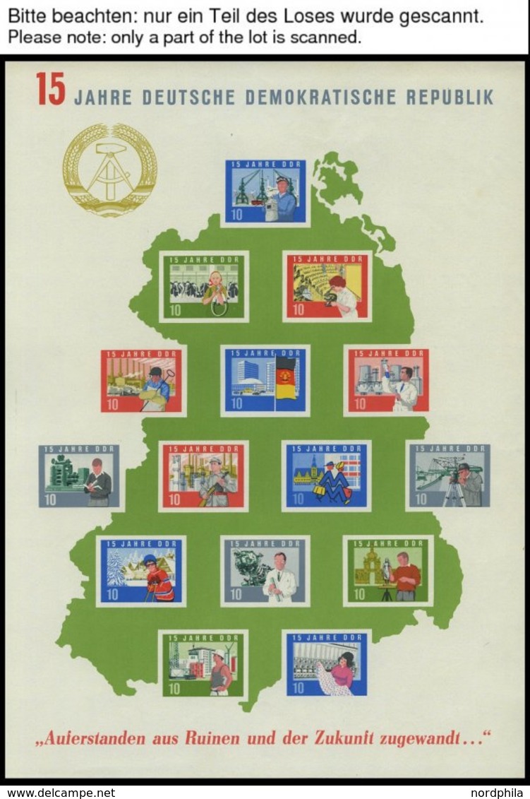 SAMMLUNGEN **, Bis Auf 2 Gestempelte Werte Komplette Postfrische Sammlung DDR Von 1963-81 In 3 Lindner Falzlosalben, Pra - Colecciones