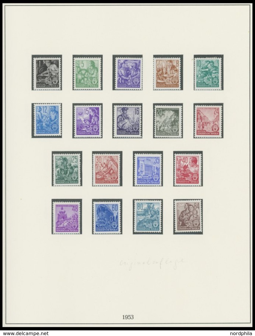 SAMMLUNGEN **, Bis Auf Mi.Nr. 342/3 Und Marx-Blocks Komplette Postfrische Sammlung DDR Von 1953-63 Im Lindner Falzlosalb - Collections