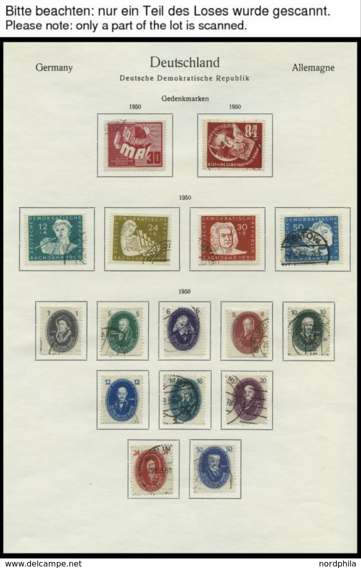 SAMMLUNGEN O, Gestempelter Sammlungsteil DDR Von 1949-55, Bis Auf Block 7,8/9 Und 13 Sowie Mi.Nr. 327-41 Komplett, Feins - Collections