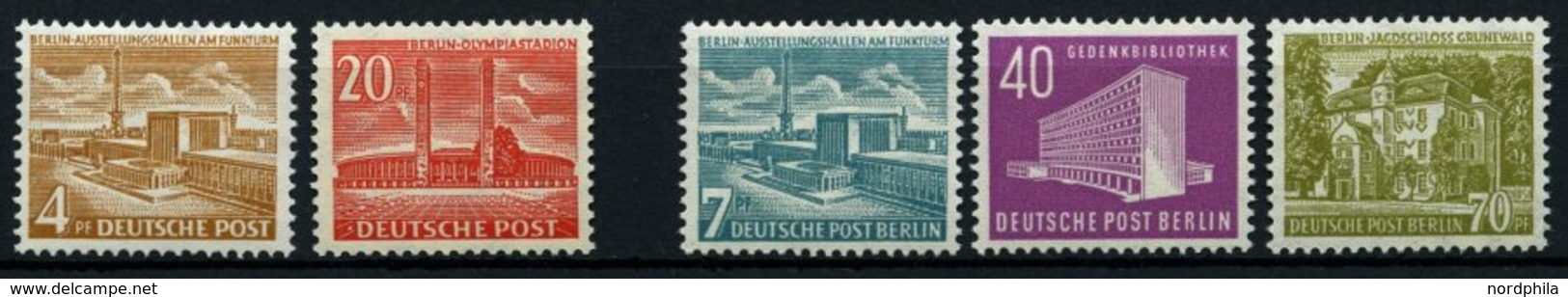 BERLIN 112/3,121-23 **, 1953, Bauten II Und III, 5 Prachtwerte, Mi. 200.- - Otros & Sin Clasificación