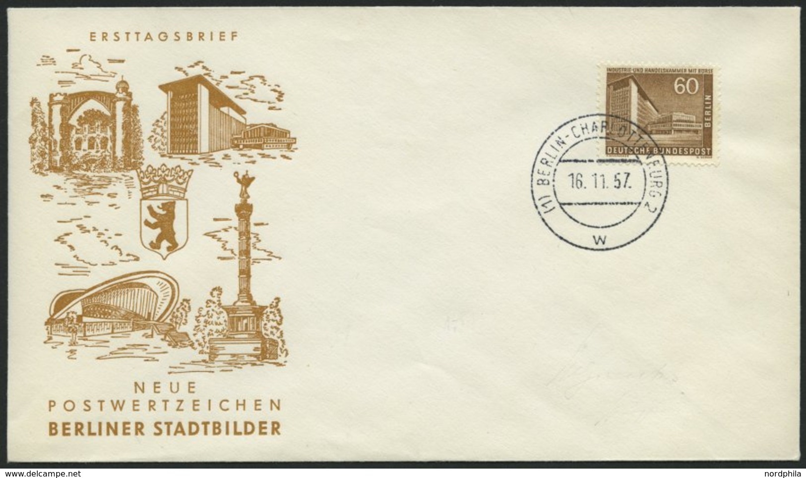 BERLIN 151 BRIEF, 1957, 60 Pf. Industrie- Und Handelskammer Auf FDC, Pracht, Mi. 200.- - Otros & Sin Clasificación
