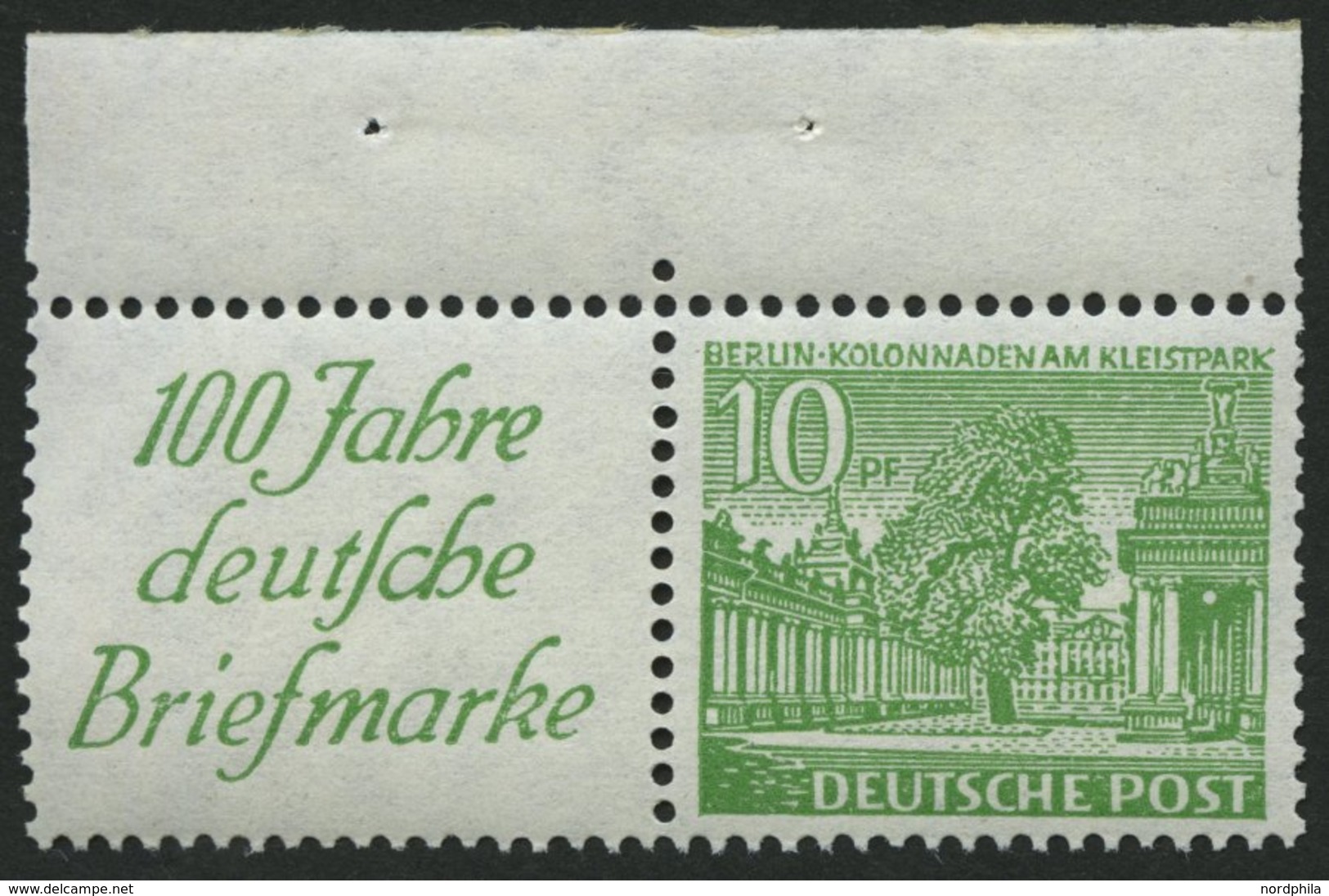 ZUSAMMENDRUCKE W 9 **, 1949, Bauten R1b + 10, Heftchenzähnung, Pracht, Mi. 85.- - Se-Tenant