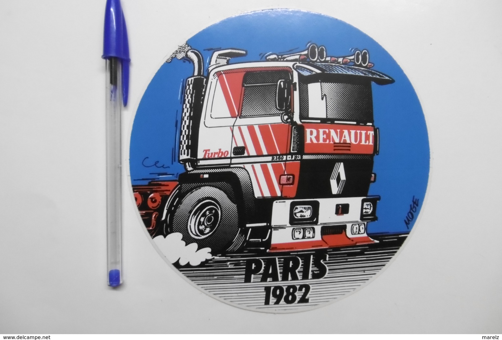 Autocollant Stickers Transports ROUTIERS Camion Poids Lourd RENAULT Turbo R 360 PARIS 1982 - Autocollants