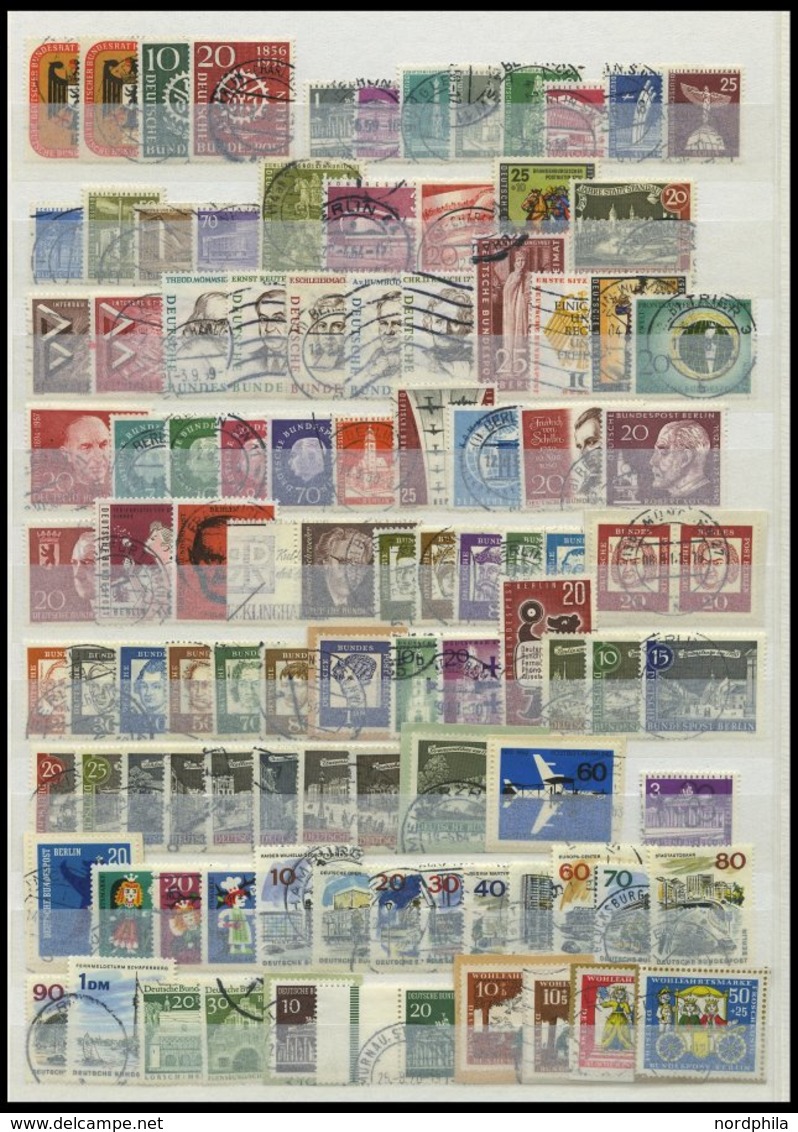 LOTS O, 1948-68, Gestemplte Partie Verschiedener Mittlerer Werte, Feinst/Pracht, Mi. 1050.- - Used Stamps