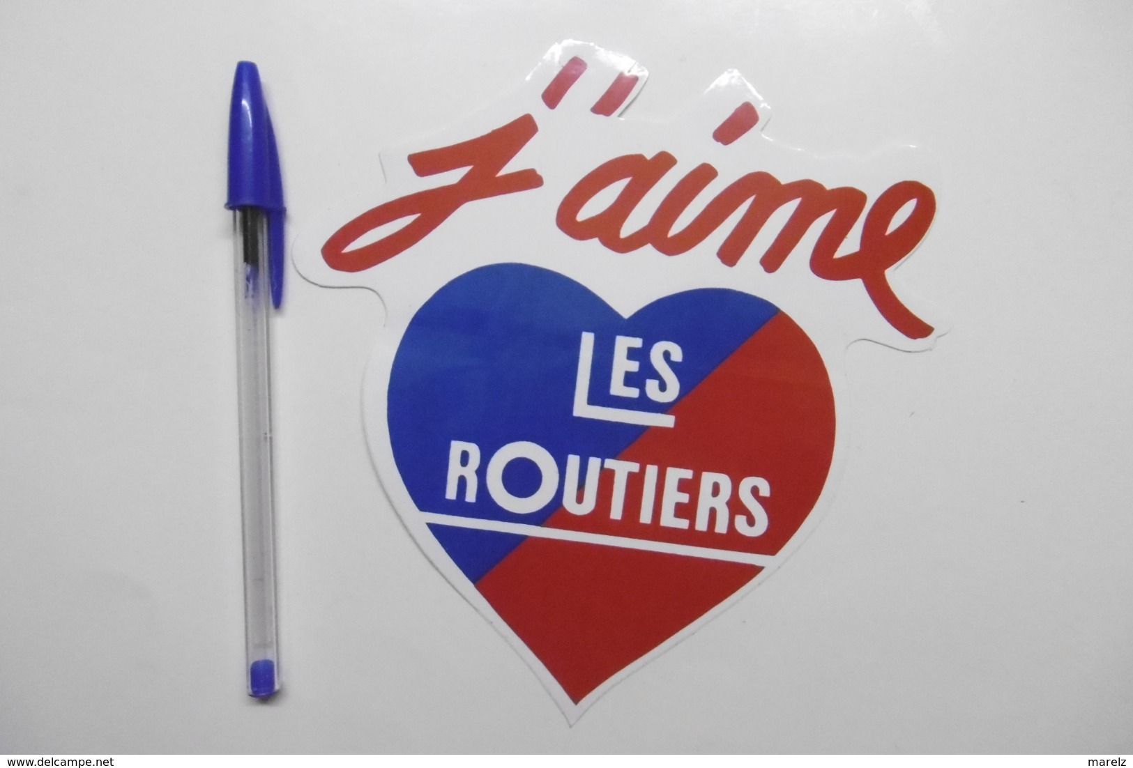 Autocollant Stickers Transports ROUTIER Camion Poids Lourds "J'aime LES ROUTIERS" CŒUR - Autocollants