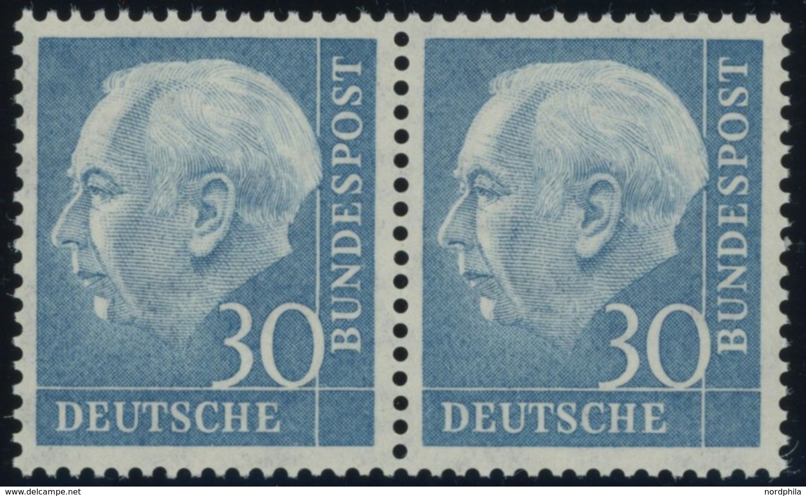 BUNDESREPUBLIK 187 Paar **, 1954, 30 Pf. Heuss Im Waagerechten Paar, Postfrisch, Pracht, Mi. 100.- - Other & Unclassified