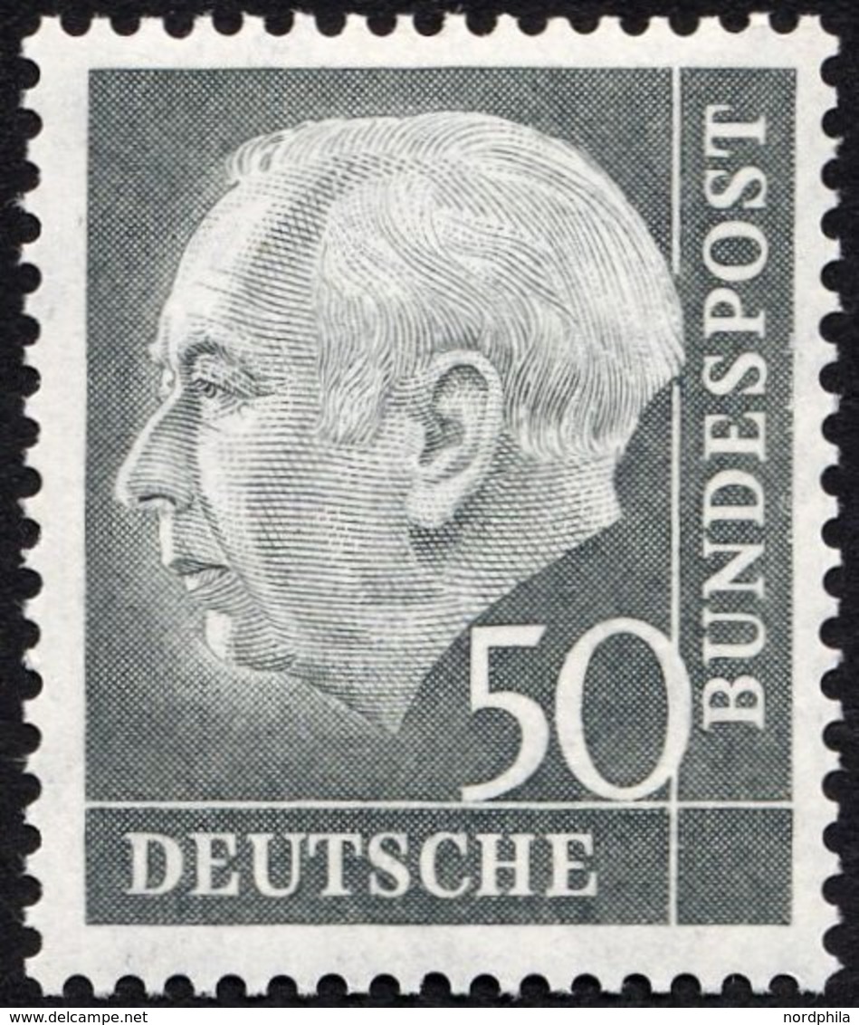 BUNDESREPUBLIK 189 **, 1954, 50 Pf. Heuß, Pracht, Gepr. Schlegel, Mi. 200.- - Otros & Sin Clasificación