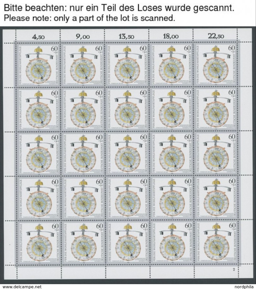 BUNDESREPUBLIK 1631-35KB **, 1992, Kostbare Uhren Im Bogensatz (25) Mit Abart 1635I, Postfrisch, Pracht, Mi. 285.- - Other & Unclassified