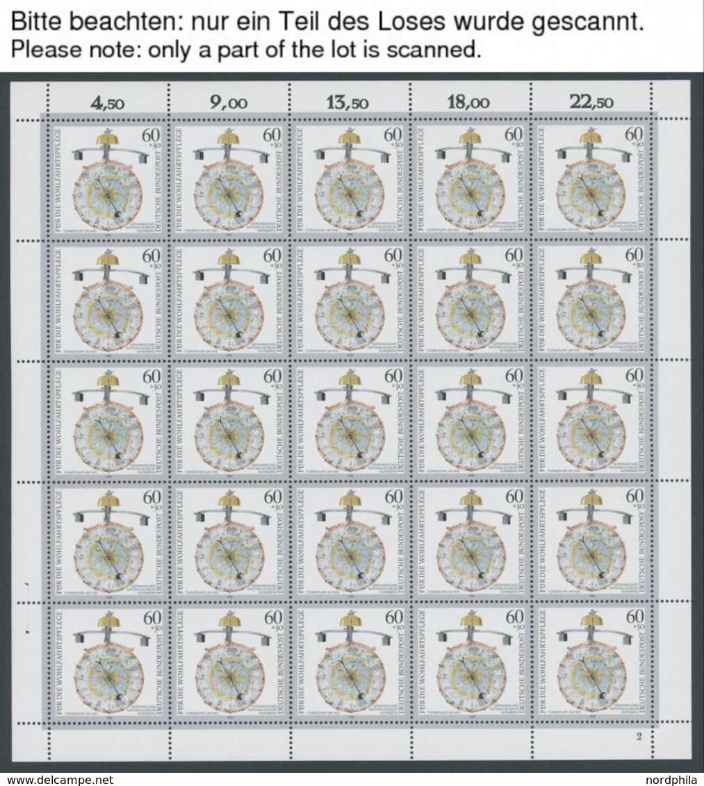 BUNDESREPUBLIK 1631-35KB **, 1992, Kostbare Uhren Im Bogensatz (25) Mit Abart 1635I, Postfrisch, Fast Nur Pracht (ein Bo - Other & Unclassified