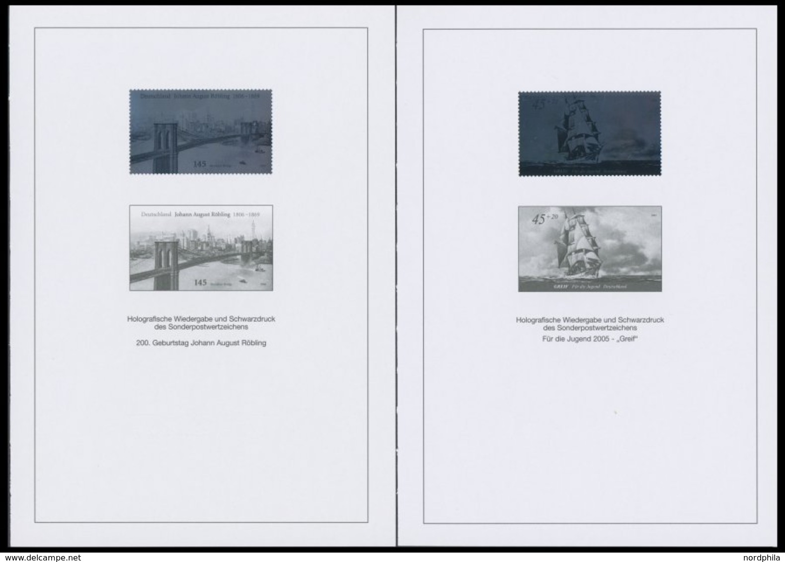 BUNDESREPUBLIK SD 28/9 BrfStk, 2005/6, 2 Verschiedene Schwarzdrucke: 45 Pf. Großsegler Und 145 C. Röhling, Pracht, Mi. 9 - Other & Unclassified