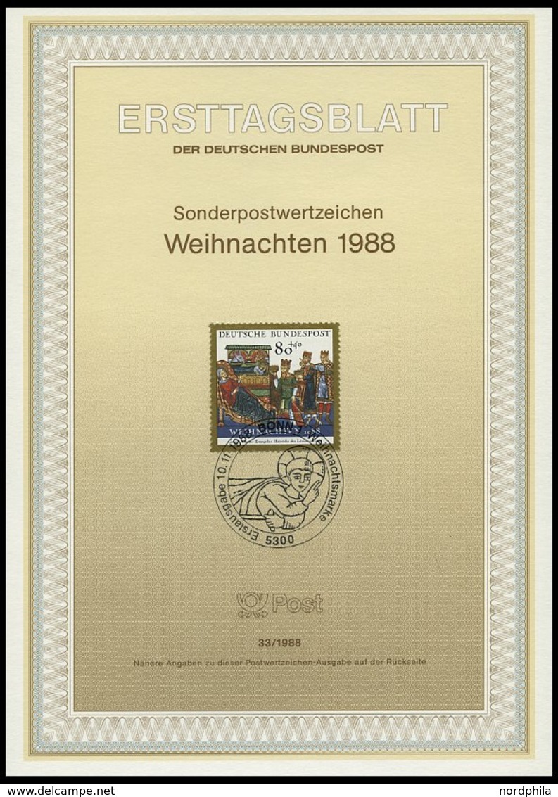 ERSTTAGSBLÄTTER 1347-96 BrfStk, 1988, Kompletter Jahrgang, ETB 1 - 33/88, Pracht - Otros & Sin Clasificación