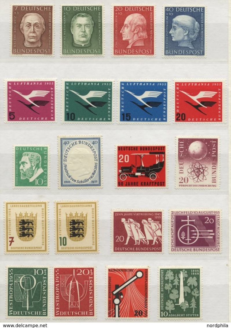 SAMMLUNGEN **, 1954-60, Postfrisch Komplett Im Kleinen Einsteckbuch, Incl. Heuss Lumogen Und Liegendes Wz., Pracht - Used Stamps