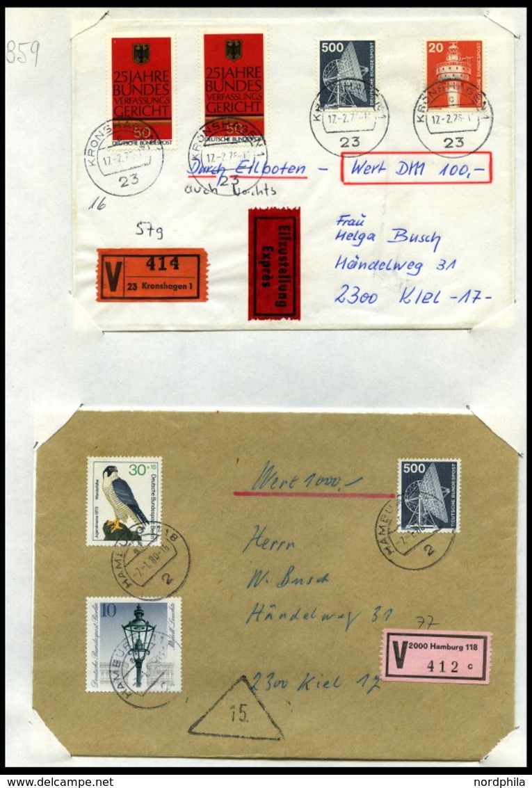 SAMMLUNGEN Sammlung Von über 2000 Bedarfsbelegen Bundesrepublik Von 1974-79 In 6 Dicken Ringbindern, Meist Einfache Bele - Used Stamps