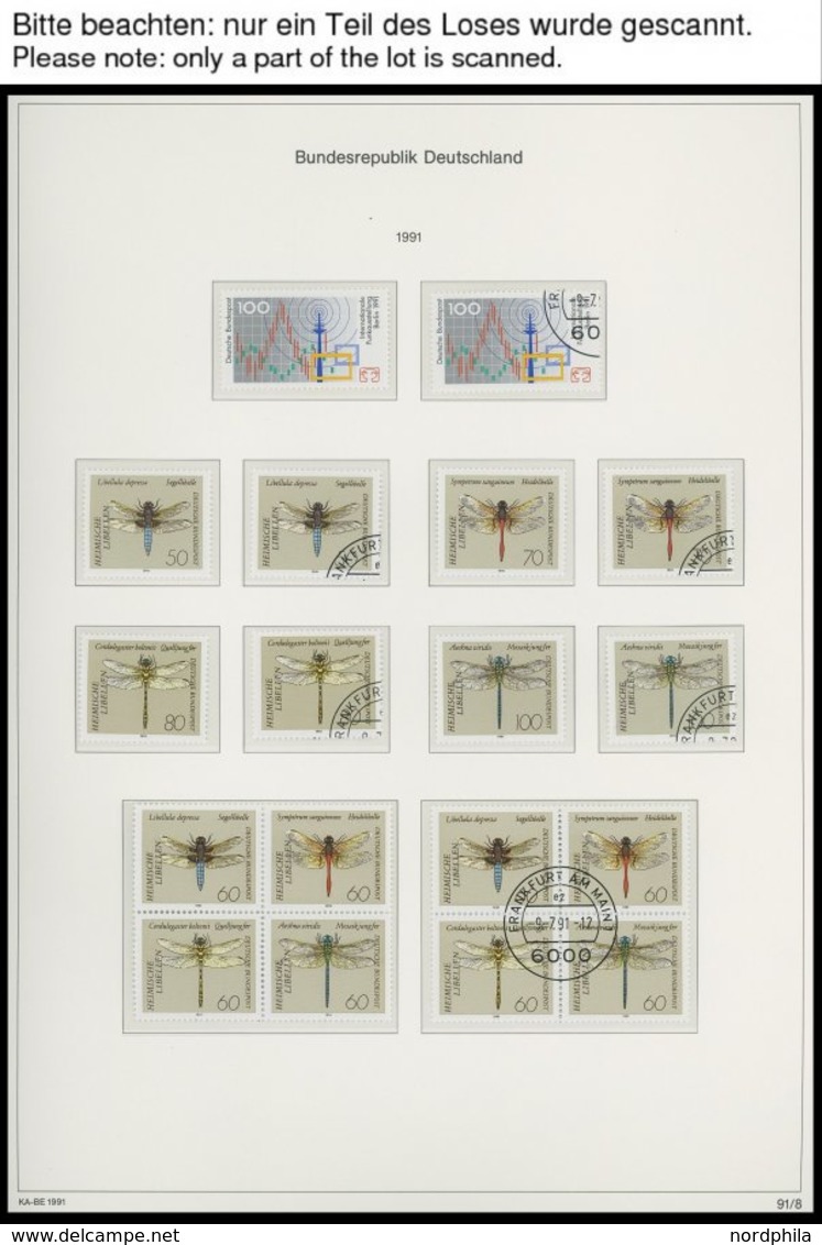 SAMMLUNGEN **,o , Sammlung Bundesrepublik Von 1991-96 Im KA-BE Bi-collcet Falzlosalben, Postfrisch Und Gestempelt Bis 19 - Used Stamps