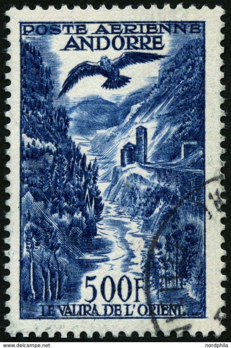 FRANZÖSISCHE-POST 160 O, 1957, 500 Fr. Flugpostmarken, Pracht, Mi. 100.- - Usados