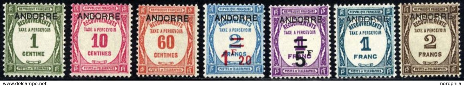 FRANZÖSISCHE-POST P 9-15 *, Portomarken: 1931/2, Postauftragsmarken, Falzrest, Prachtsatz - Usados
