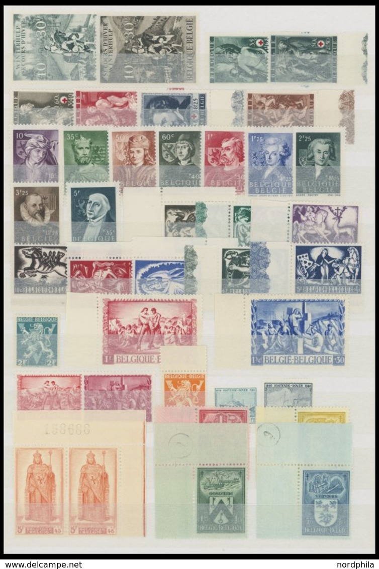 SAMMLUNGEN, LOTS **, 1941-53, Postfrische Teilsammlung Belgien, U.a. Mit Mi.Nr. 961-66, Prachterhaltung, Mi. 160.- - Colecciones