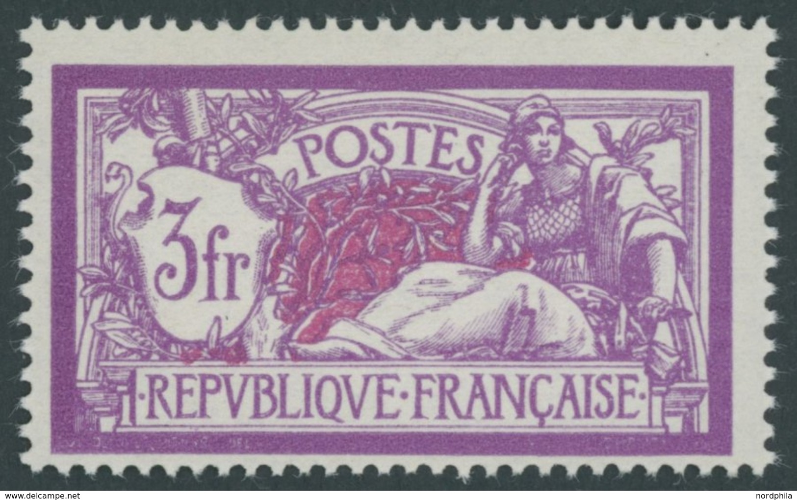 FRANKREICH 222 **, 1927, 3 Fr. Allegorie, Pracht, Mi. 130.- - Other & Unclassified