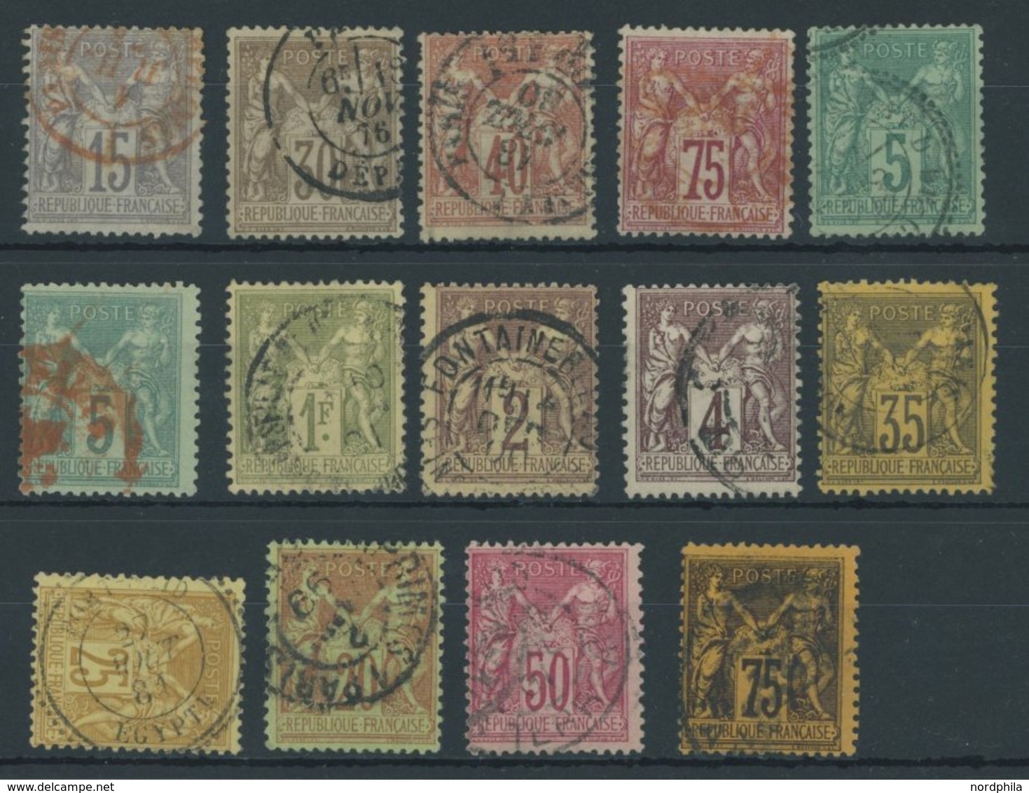 LOTS O, 1876-1890, 14 Verschiedene Werte Allegorie, Dabei Auch Bessere Stempel, Meist Pracht - Collezioni