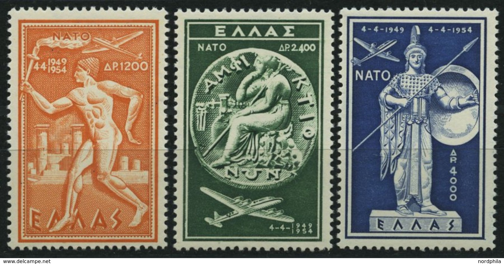 GRIECHENLAND 615-17 **, 1954, NATO, Prachtsatz, Mi. 130.- - Other & Unclassified