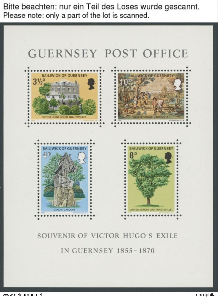 GUERNSEY Bl. 1 **, 1975, Block Exil Victor Hugos, 74x, Postfrisch, Pracht - Guernsey