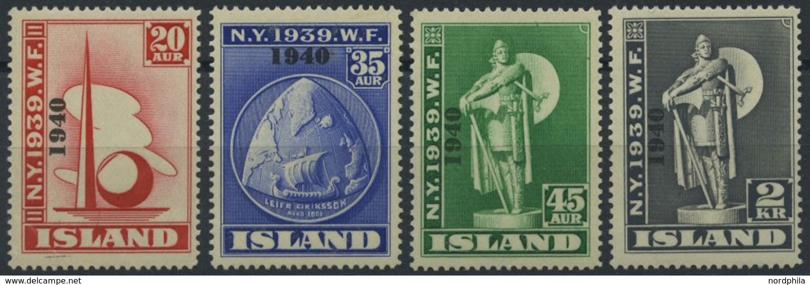 ISLAND 218-21 **, 1940, Weltausstellung 1940, Prachtsatz, Mi. 220.- - Other & Unclassified