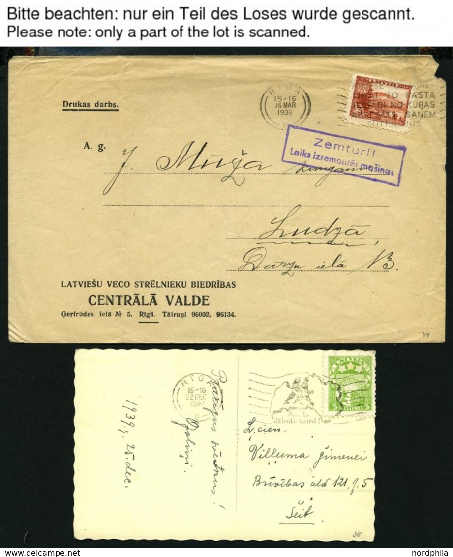 LETTLAND 1924-1940, 15 Belege Mit Verschiedenen Maschinen- Und Handrollstempeln, Meist Prachterhaltung - Latvia
