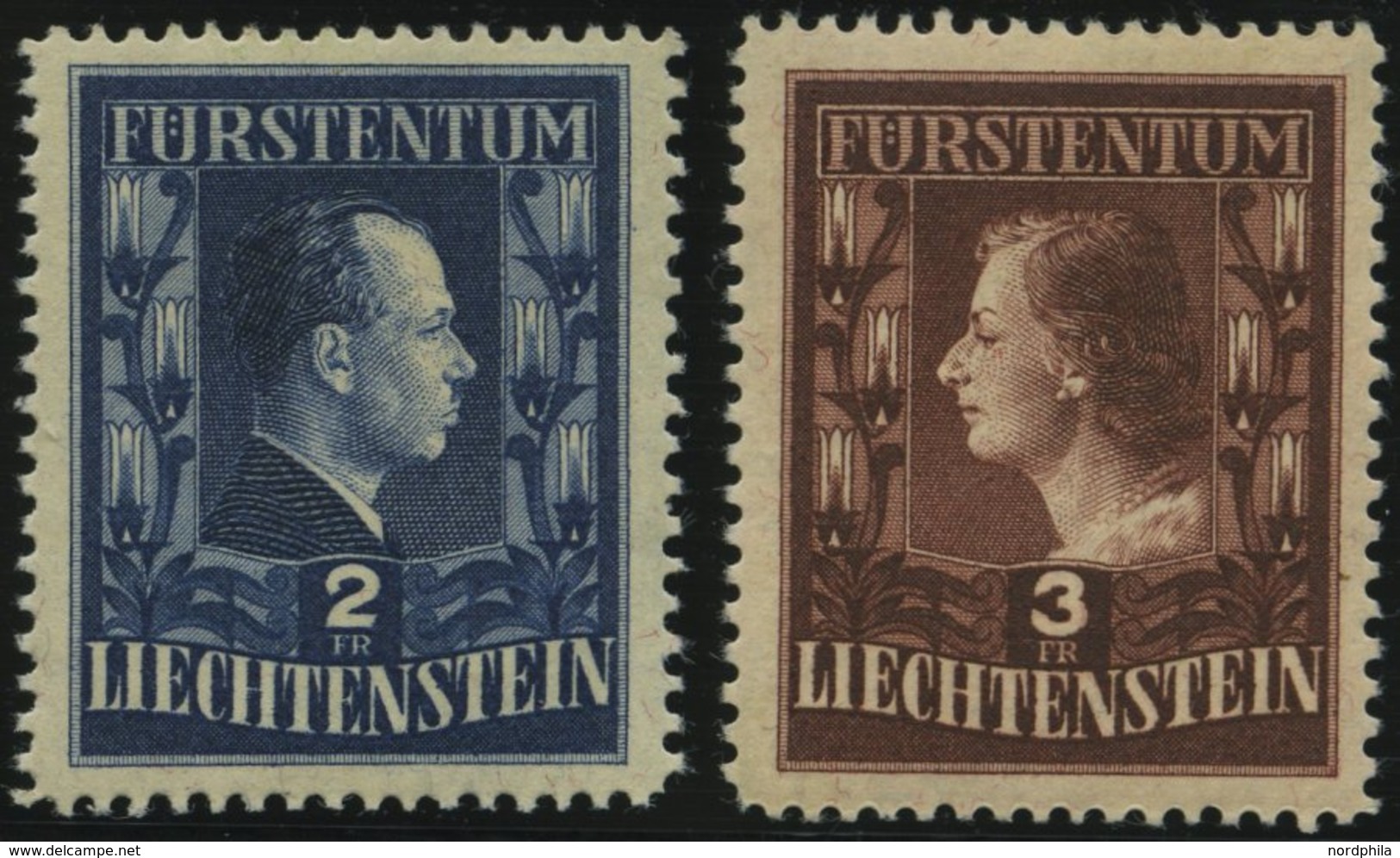 LIECHTENSTEIN 304/5A **, 1951, Fürstenpaar, Gezähnt L 121/2:12, Pracht, Mi. 260.- - Other & Unclassified