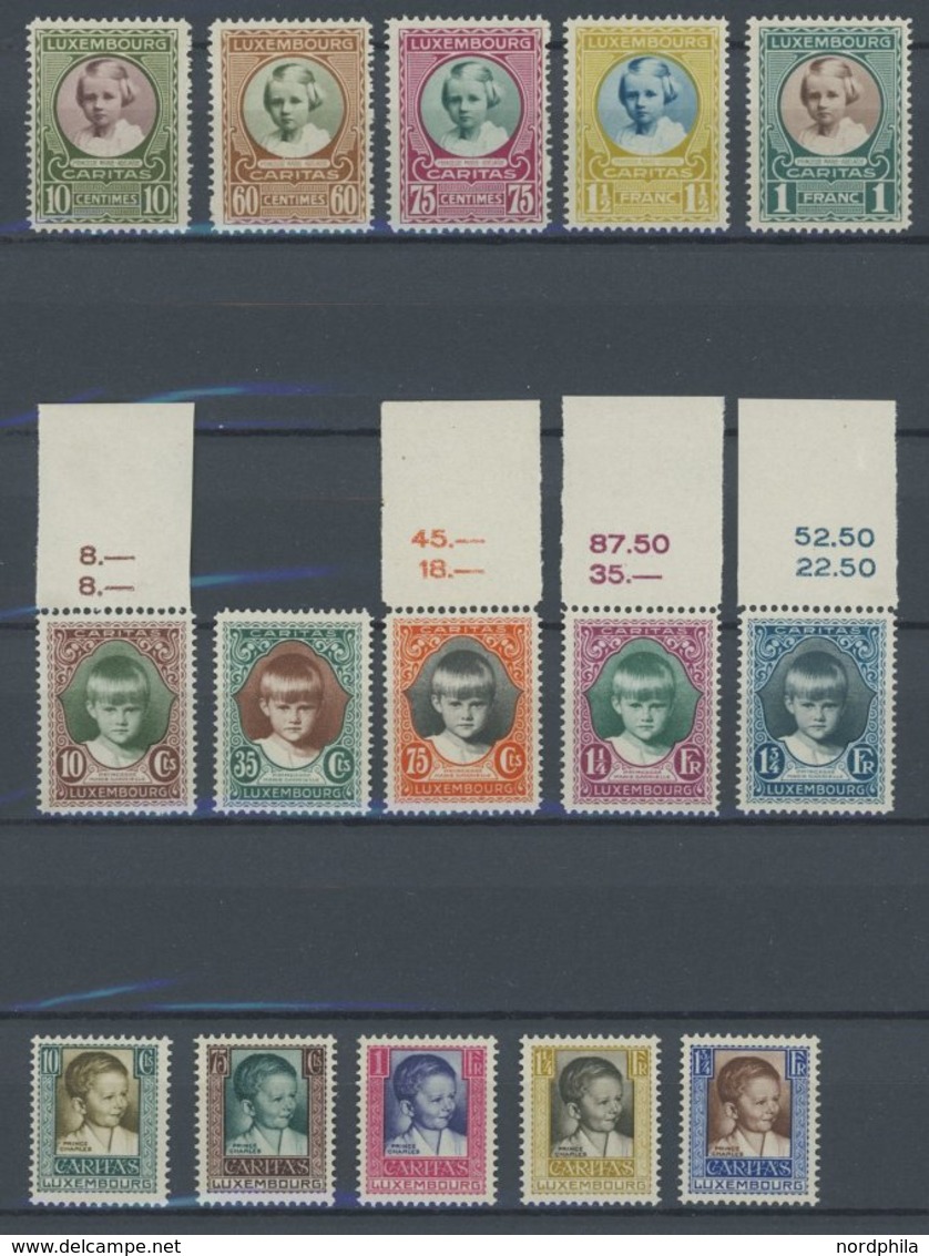 LUXEMBURG 208-17,227-31 **, 1928-30, Kinderhilfe, 3 Postfrische Prachtsätze, Mi. 85.- - Otros & Sin Clasificación