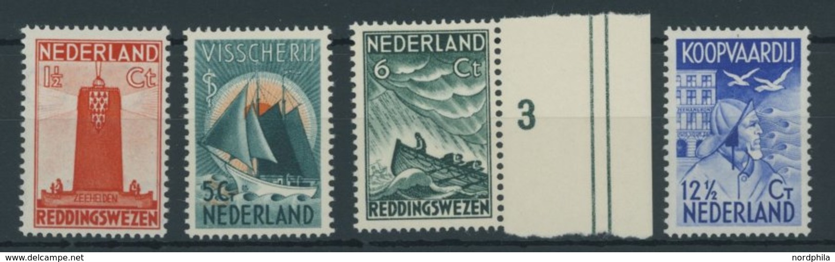 NIEDERLANDE 262-65 **, 1933, Seemannshilfe, Postfrischer Prachtsatz, Mi. 150.- - ...-1852 Precursores