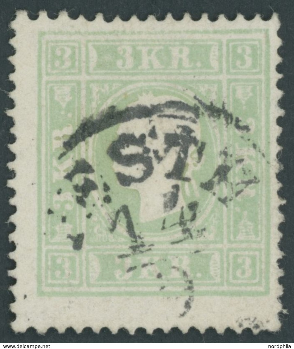 ÖSTERREICH BIS 1867 12b O, 1859, 3 Kr. Bläulichgrün, K1 PESTH, Pracht, Mi. 220.- - Used Stamps