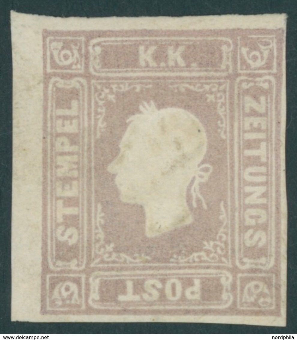 ÖSTERREICH *, 1858, 1.05 Kr. Graulila, Gummireste, Schmal-vollrandig, Pracht, Fotobefund Dr. Ferchenbauer, Mi. 900.- - Used Stamps