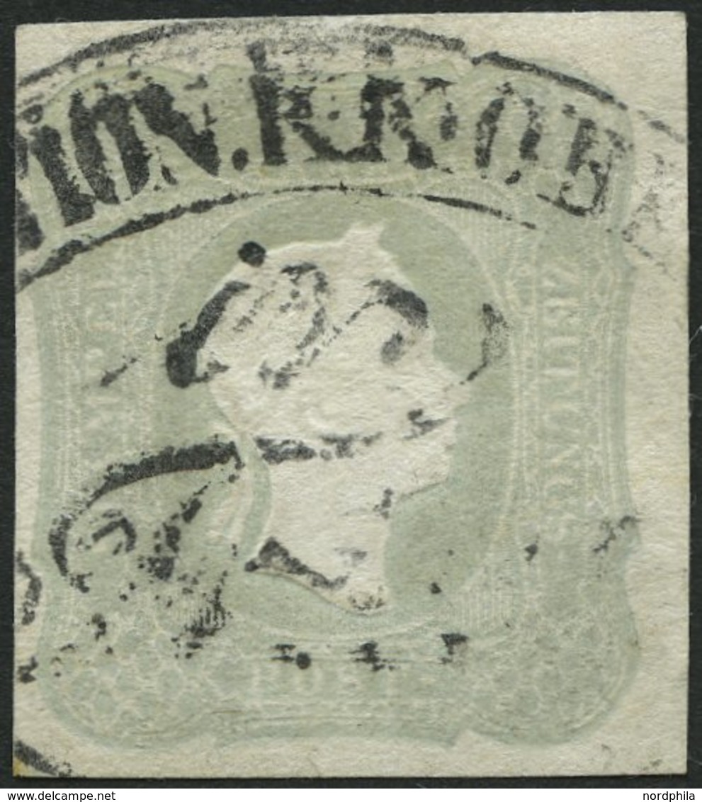 ÖSTERREICH 23a O, 1861, 1.05 Kr. Hellgrau, Pracht, Gepr. Drahn, Mi. 200.- - Used Stamps