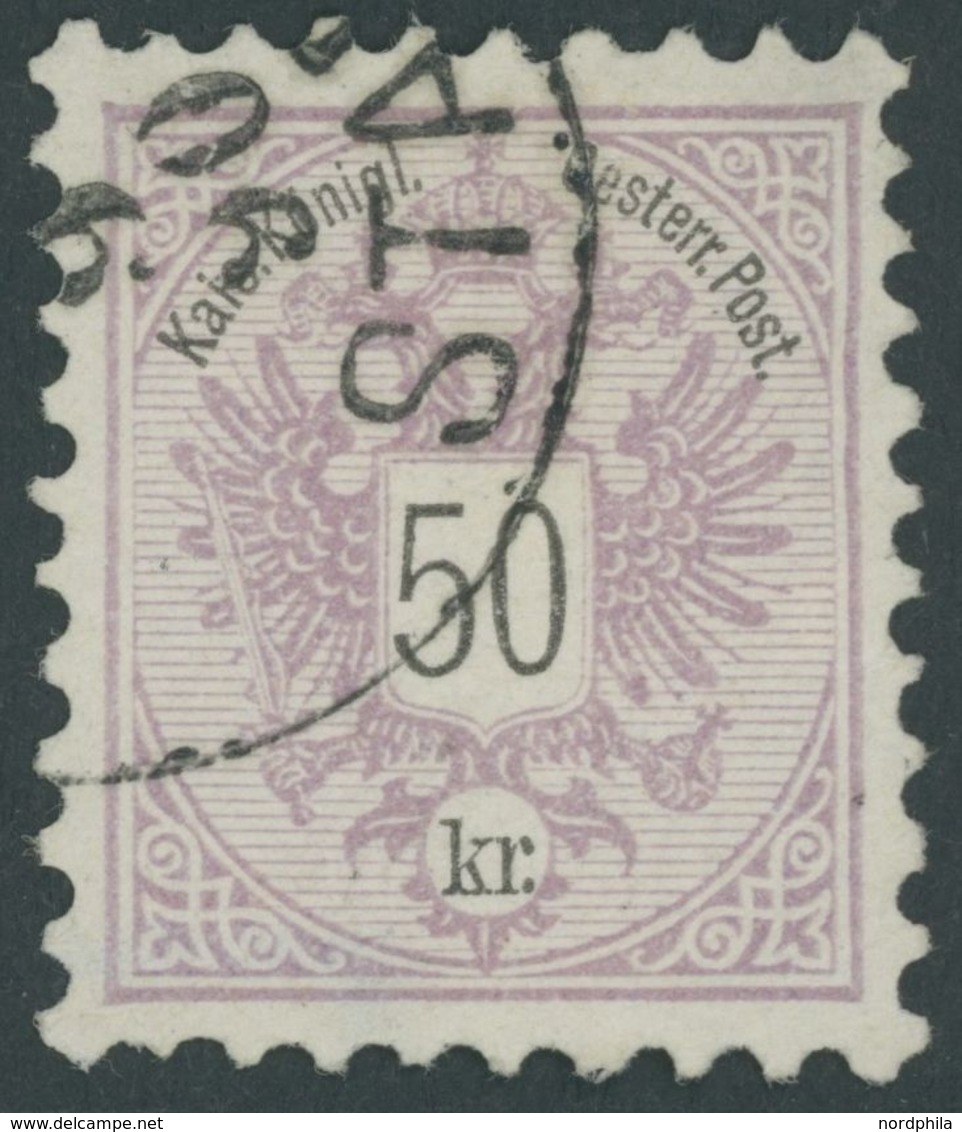 ÖSTERREICH 1867-1918 49b O, 1883, 50 Kr. Bräunlichlila/schwarz, Mit Wasserzeichen-Teil, Pracht - Other & Unclassified